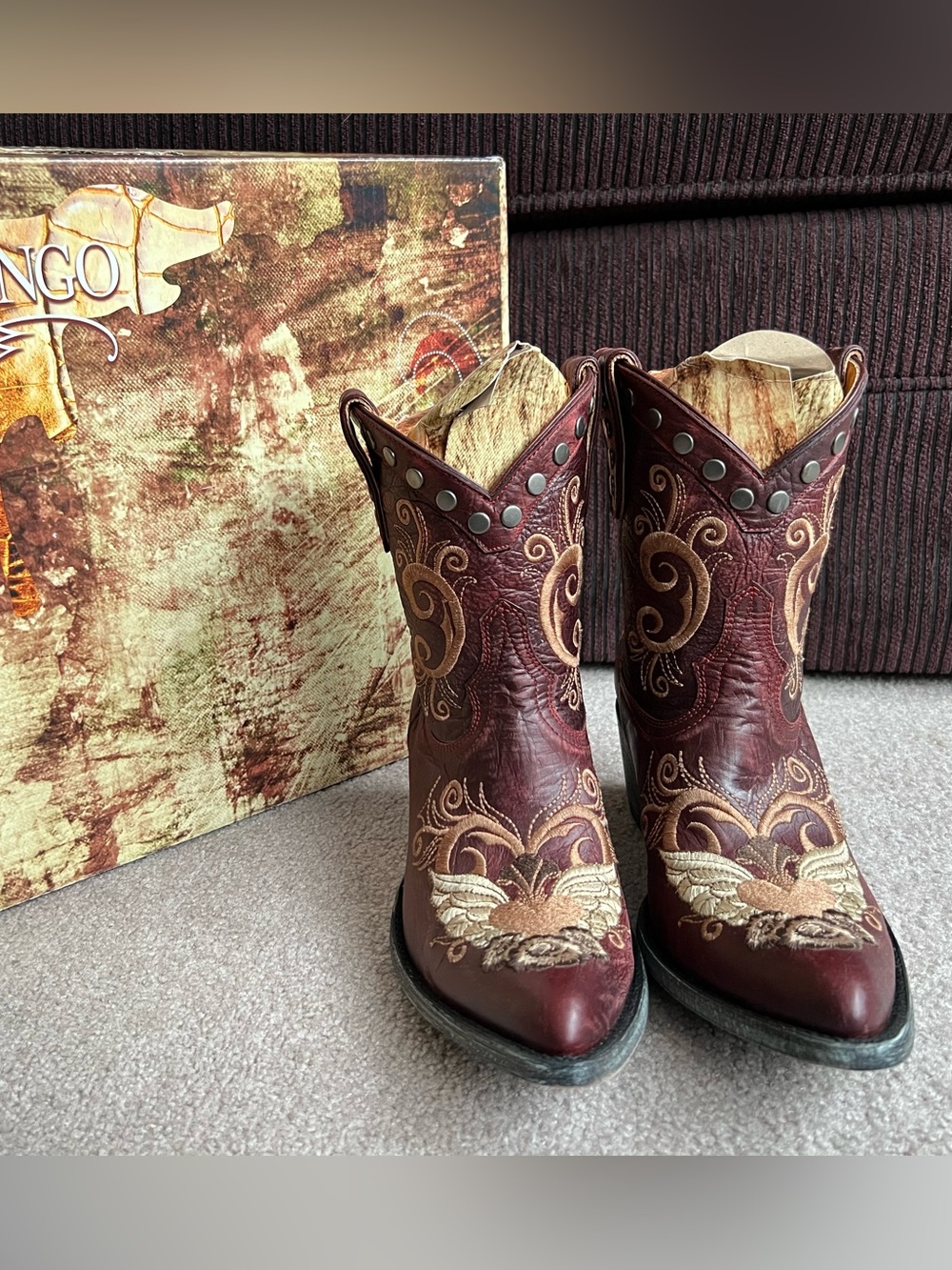 Price firm- NIB Old Gringo 9.5 Grace Little G Western cowboy Boots Heart Wings